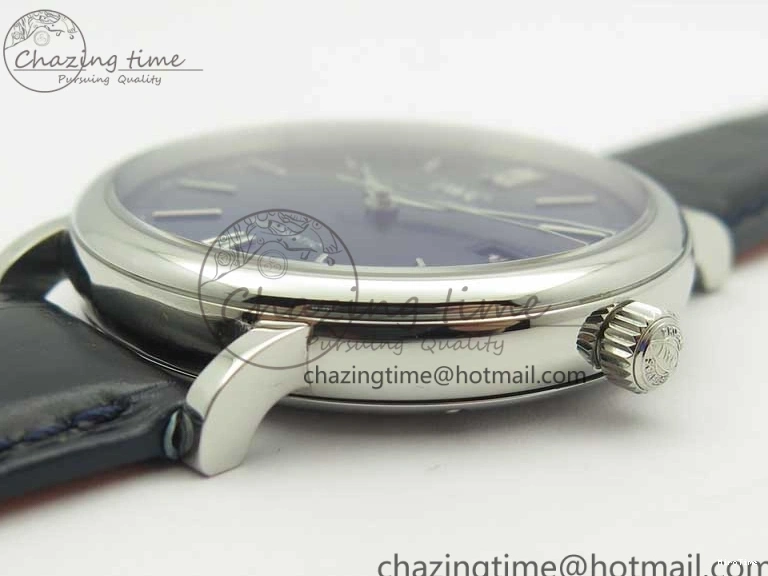 MIROTIME 0402 Refined Portofino Automatic SS MKF 1:1 Best Edition Blue Dial On Blue Leather Strap MIYOTA 9015 V 7201